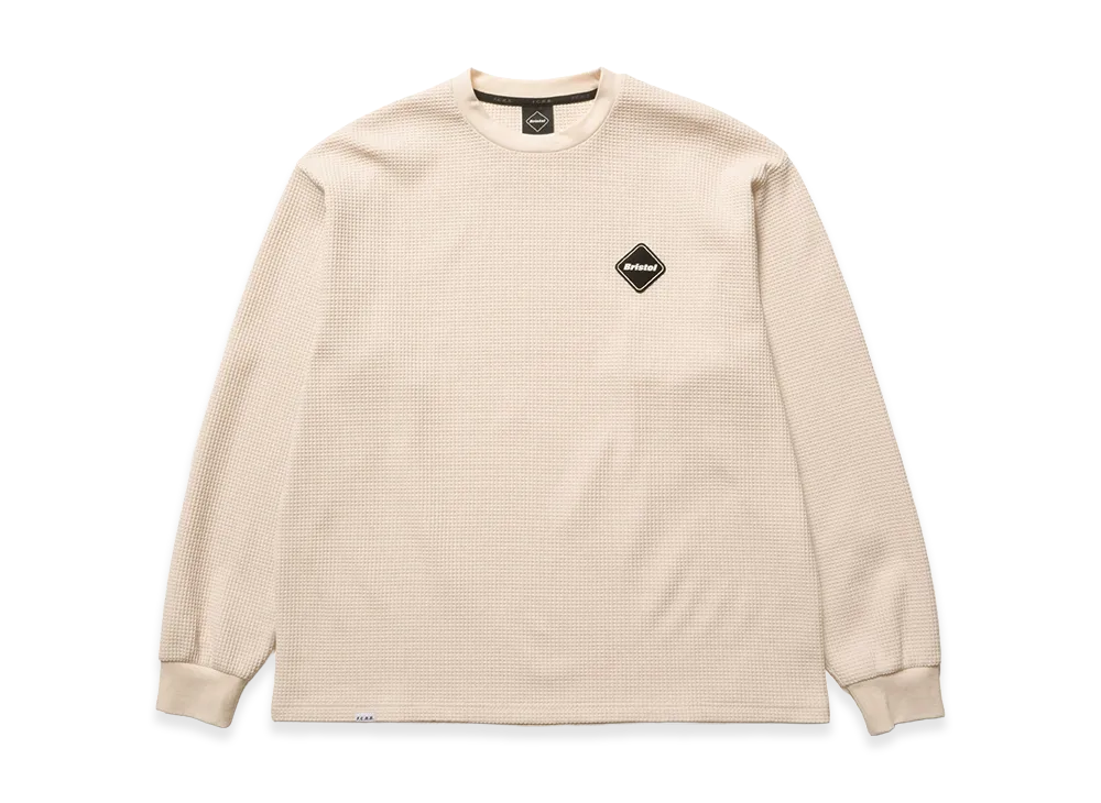 F.C.Real Bristol Tech Waffle Lounge L/S Top "Off White"