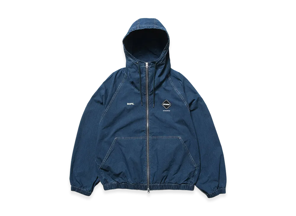 F.C.Real Bristol Washed Crisp Denim Hooded Blouson "Indigo"