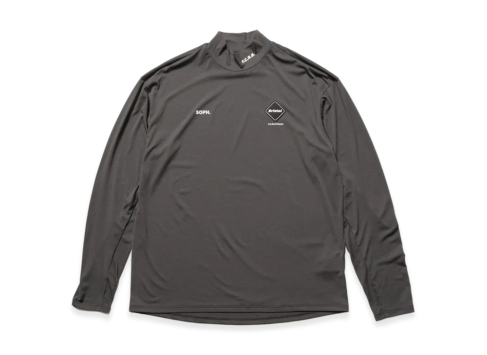F.C.Real Bristol L/S Mockneck Top "Charcoal Gray"