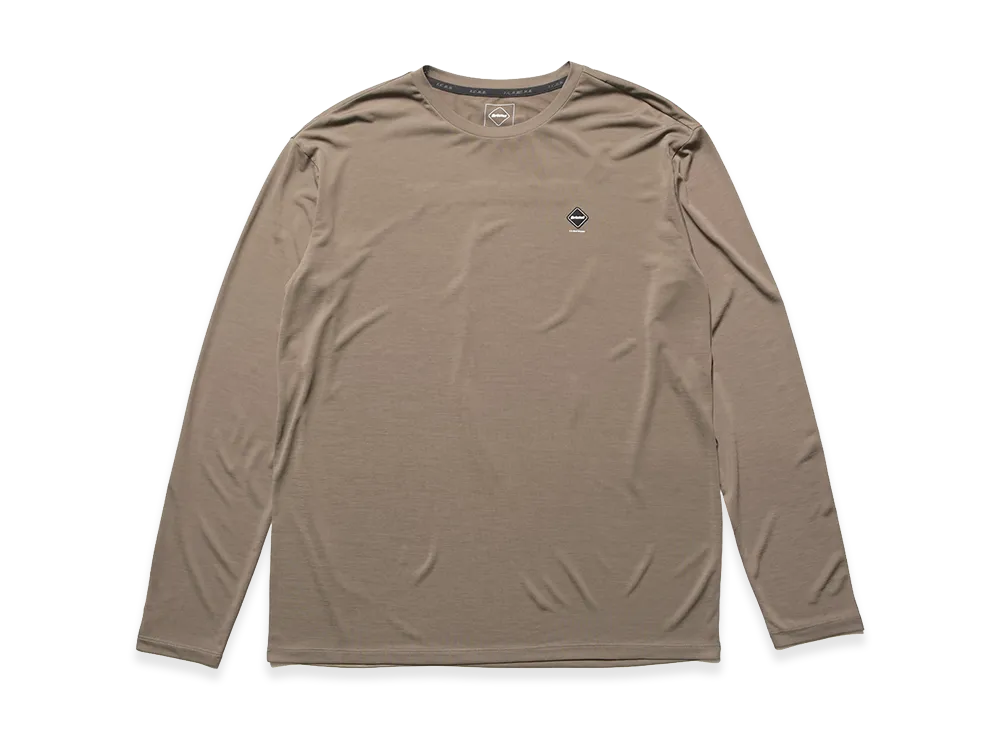 F.C.Real Bristol Reflective Logo Tech Dry L/S Tee "Greige"
