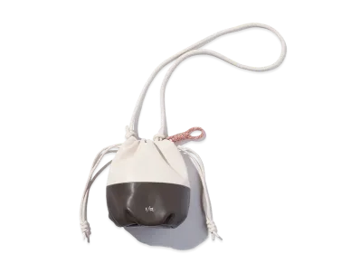 F/CE. Tech Leather Drawstring Pochette "Ivory"