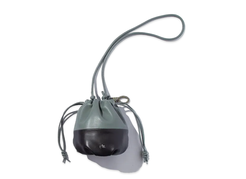 F/CE. Tech Leather Drawstring Pochette "Foliage GR"