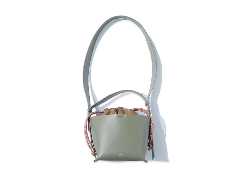 F/CE. Tech Leather Bucket Shoulder "Sage Green"