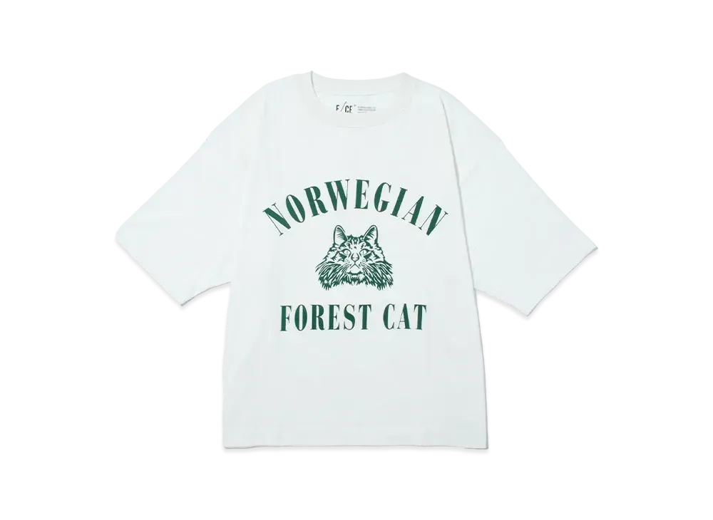 F/CE. Forest Cat Big Tee "White"