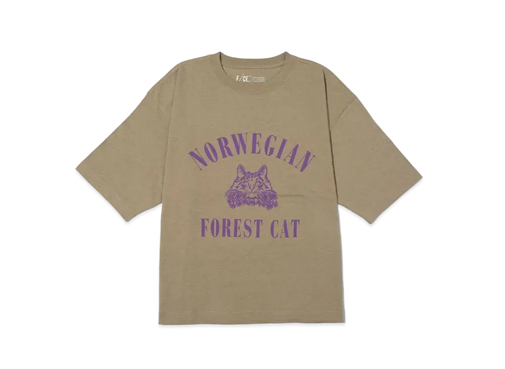 F/CE. Forest Cat Big Tee "Beige"