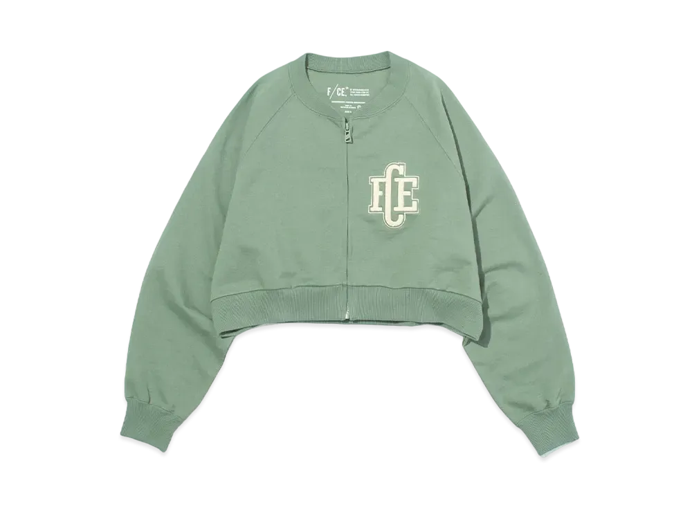 F/CE. Re Sweat Embroidery Cropped Cardigan "Green"