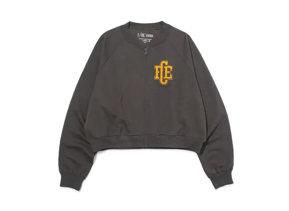 F/CE. Re Sweat Embroidery Cropped Cardigan "Charcoal"