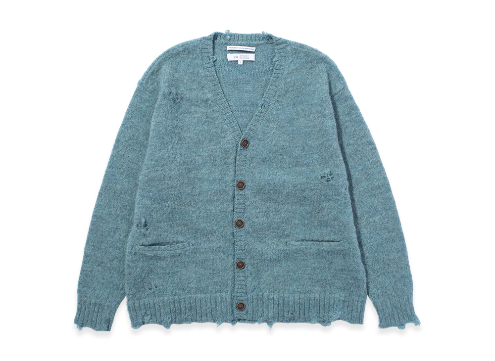 F/CE. Distressed Knit Cardigan "Sax Blue"