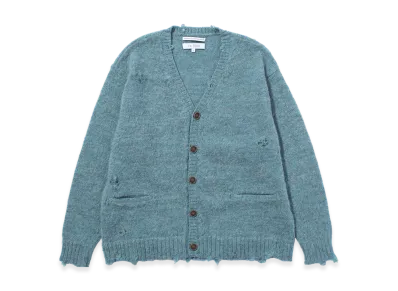 F/CE. Distressed Knit Cardigan "Sax Blue"