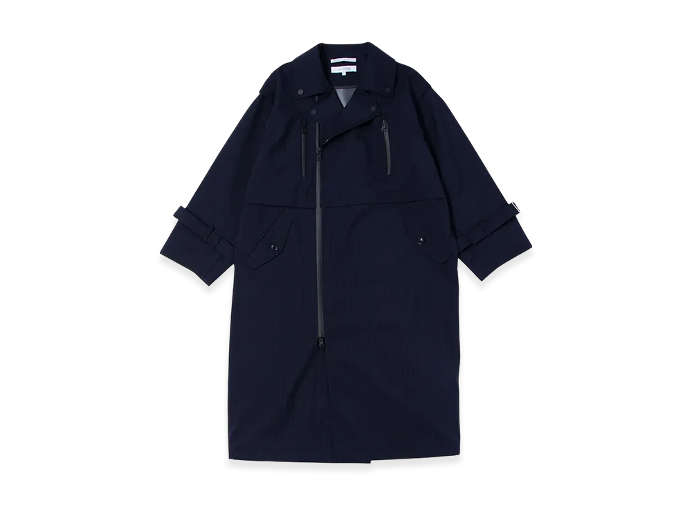 F/CE. Waterproof Cordura Wool Riders Coat "Navy"