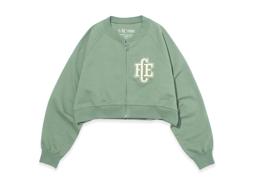 F/CE. RE Sweat Embroidery Cropped Cardigan "Green"