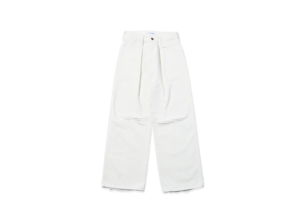 F/CE. Wrangler Rebuilding White Denim Pants "White"