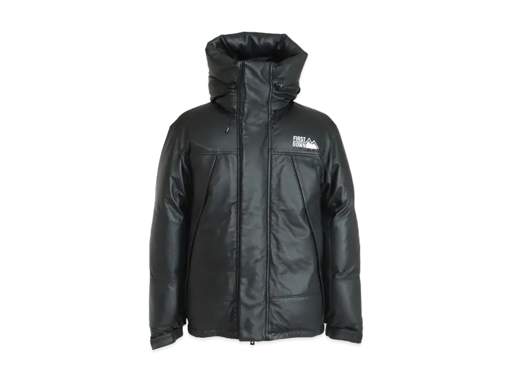 FIRST DOWN RAMNAPPA LEATHER DOWN HOODIE JACKET "Black"