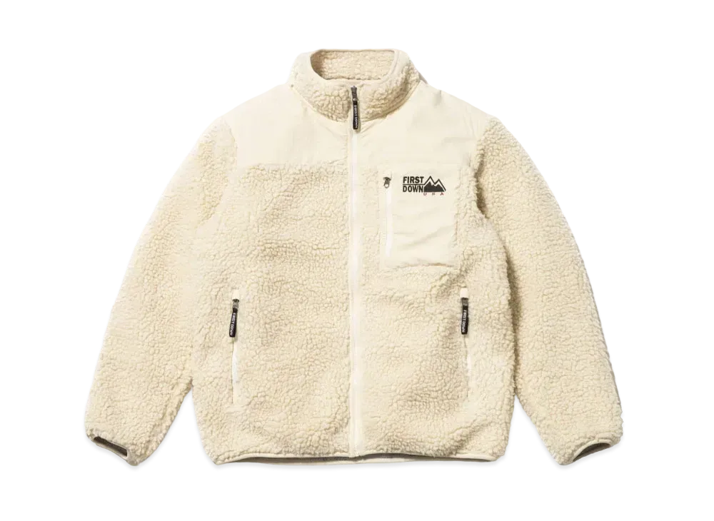 FIRST DOWN STAND COLLAR BOA BLOUSON "Off White"