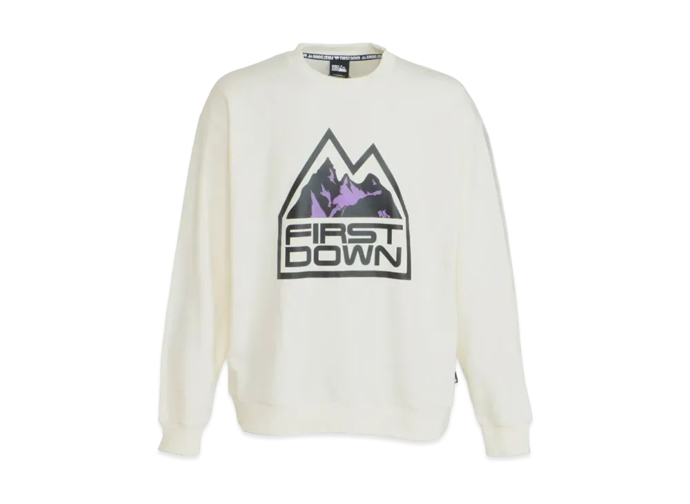 FIRST DOWN GRAPHIC CREW SWEAT "Off White"