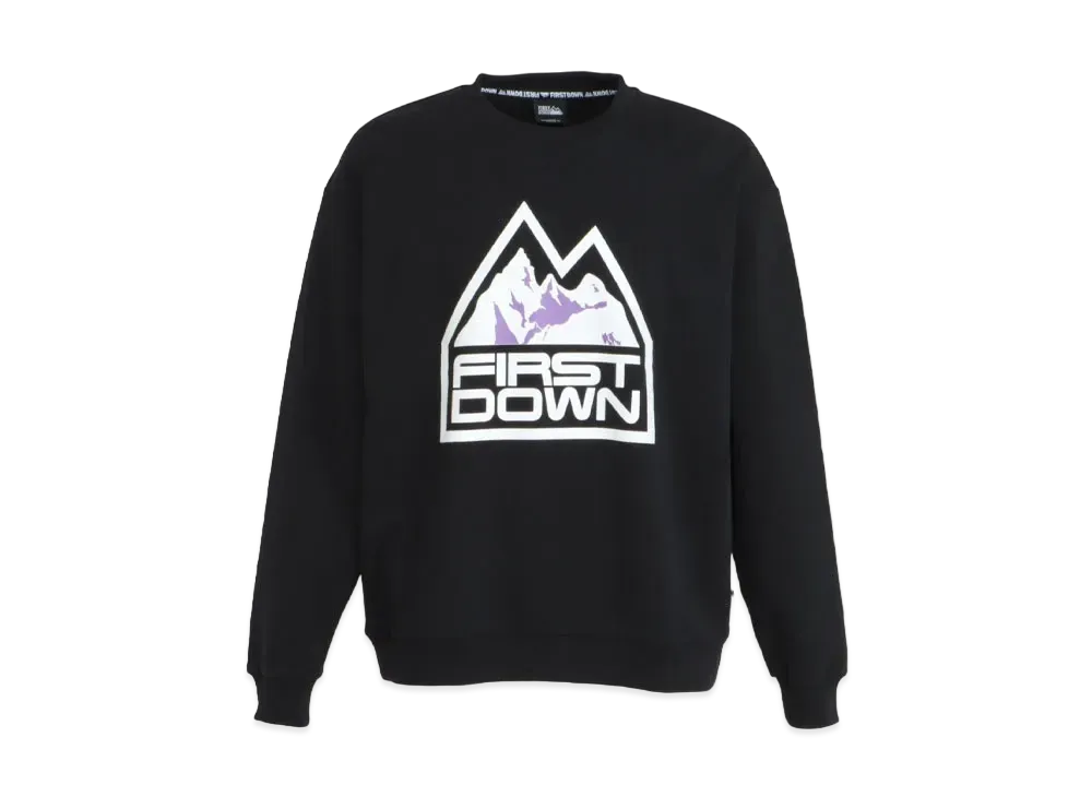 FIRST DOWN GRAPHIC CREW SWEAT "Black"