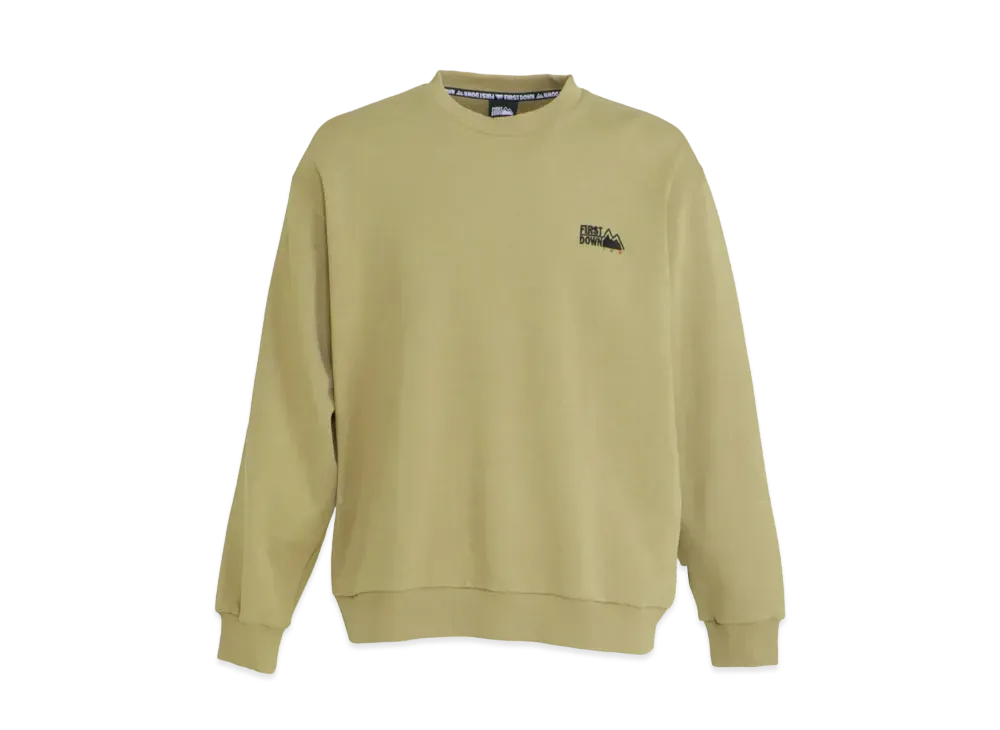 FIRST DOWN LOGO CREW SWEAT "Taupe"