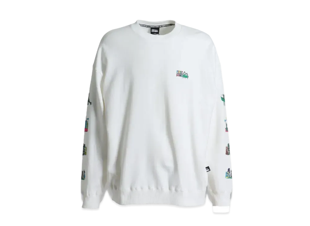 FIRST DOWN SOUVENIR CREW SWEAT "Off White"