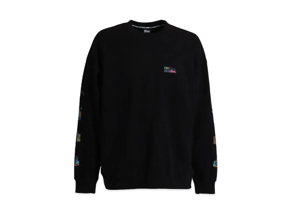 FIRST DOWN SOUVENIR CREW SWEAT "Black"