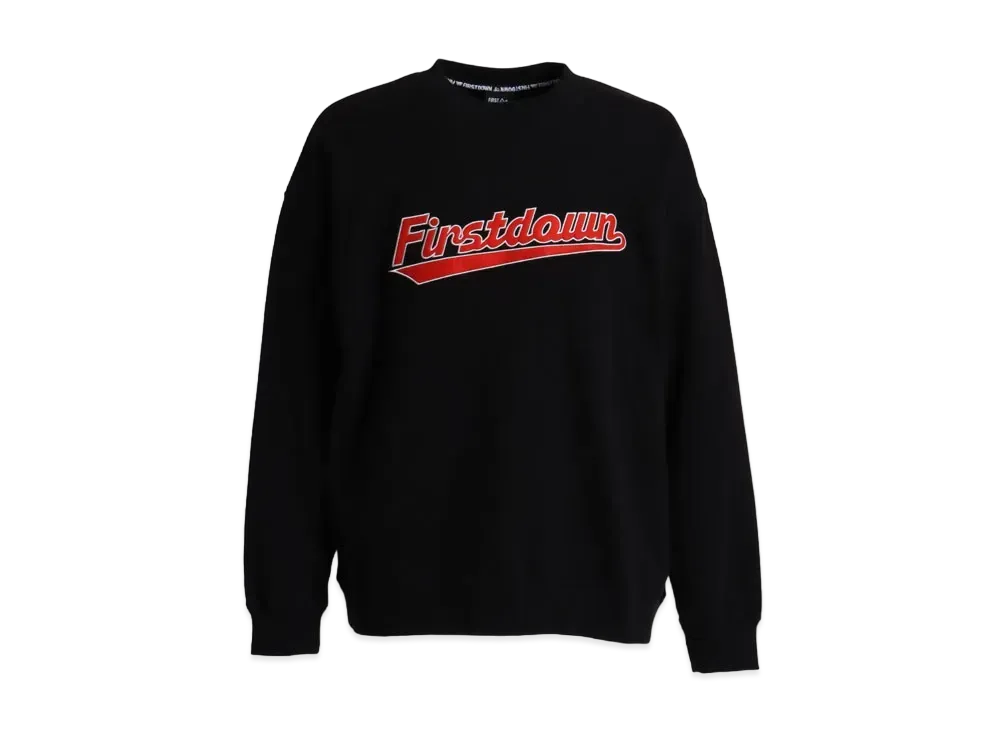 FIRST DOWN APPLIQUE CREW SWEAT "Black"
