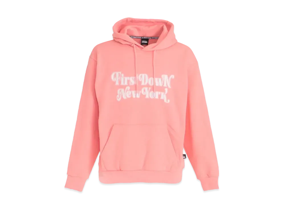 FIRST DOWN FLOCKY HOODED SWEAT "Salmon Pink"