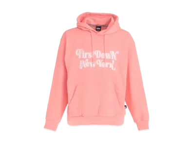 FIRST DOWN FLOCKY HOODED SWEAT "Salmon Pink"