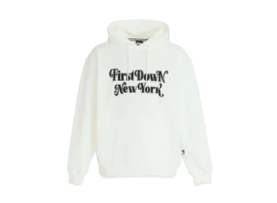 FIRST DOWN FLOCKY HOODED SWEAT "Off White"