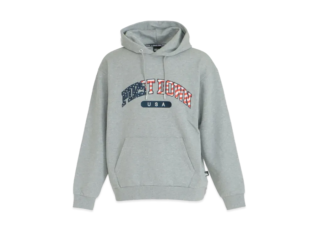 FIRST DOWN USA HOODED SWEAT "Middle Gray"