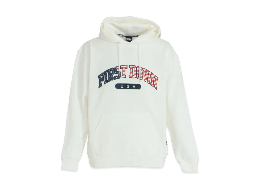 FIRST DOWN USA HOODED SWEAT "Off White"