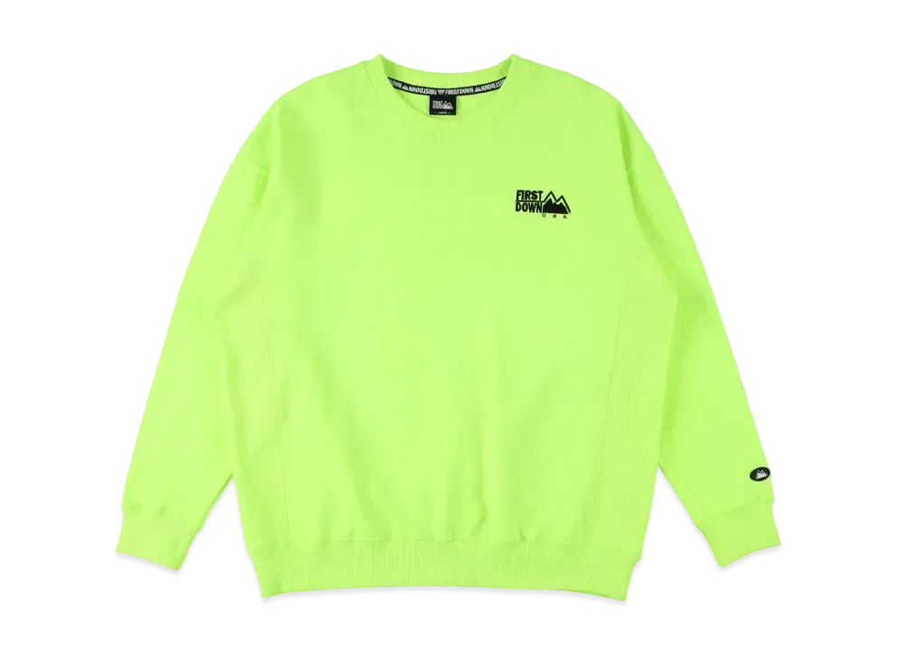 FIRST DOWN EMBROIDERY SWEAT "Neon Yellow"