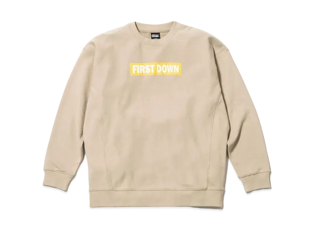 FIRST DOWN GRAPHIC CREW NECK SWEAT "Beige"