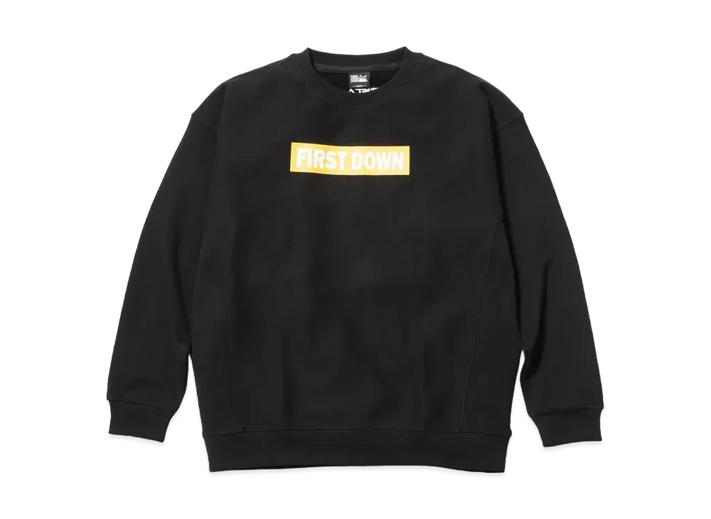 FIRST DOWN GRAPHIC CREW NECK SWEAT "Black"
