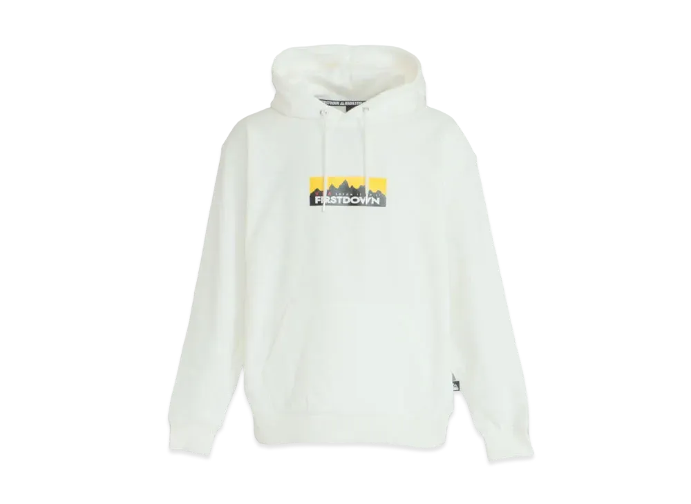 FIRST DOWN BOX HOODED SWEAT "Off White"