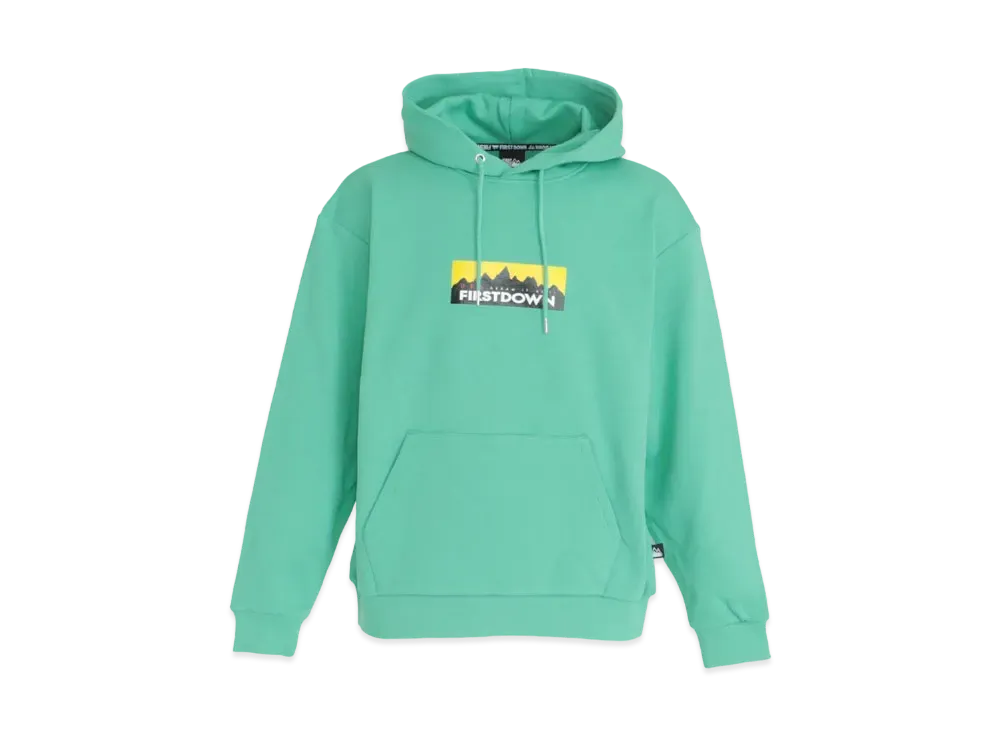 FIRST DOWN BOX HOODED SWEAT "Bright Mint"