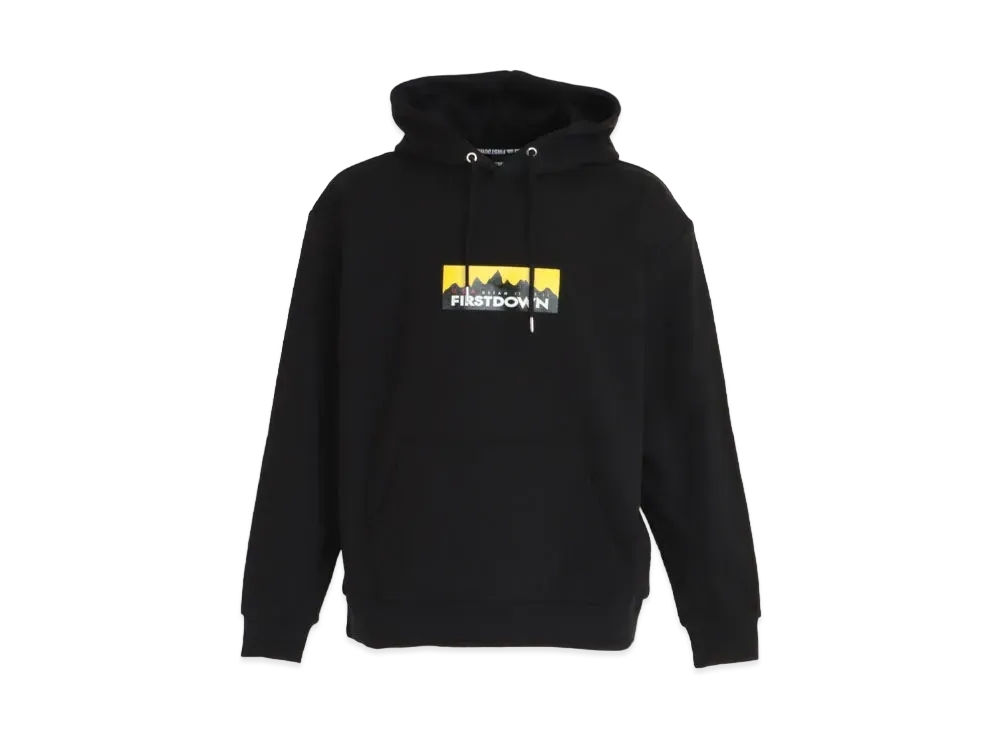 FIRST DOWN BOX HOODED SWEAT "Black"