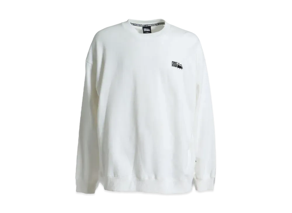 FIRST DOWN LOGO CREW SWEAT "Off White"