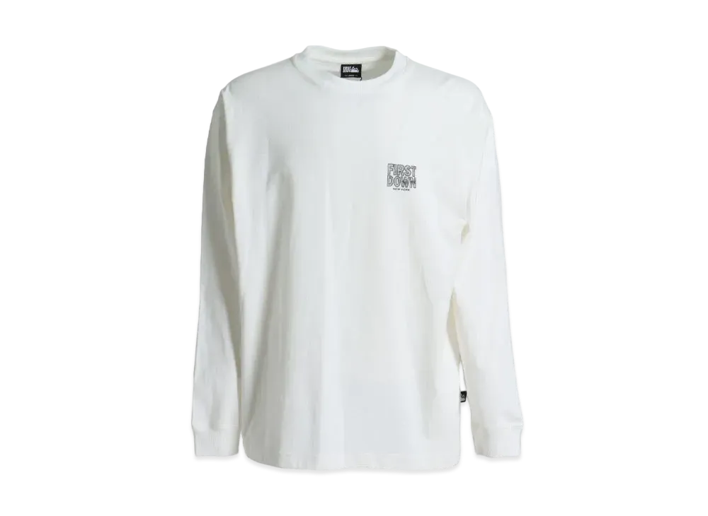 FIRST DOWN PRINT L/S T "Off White"