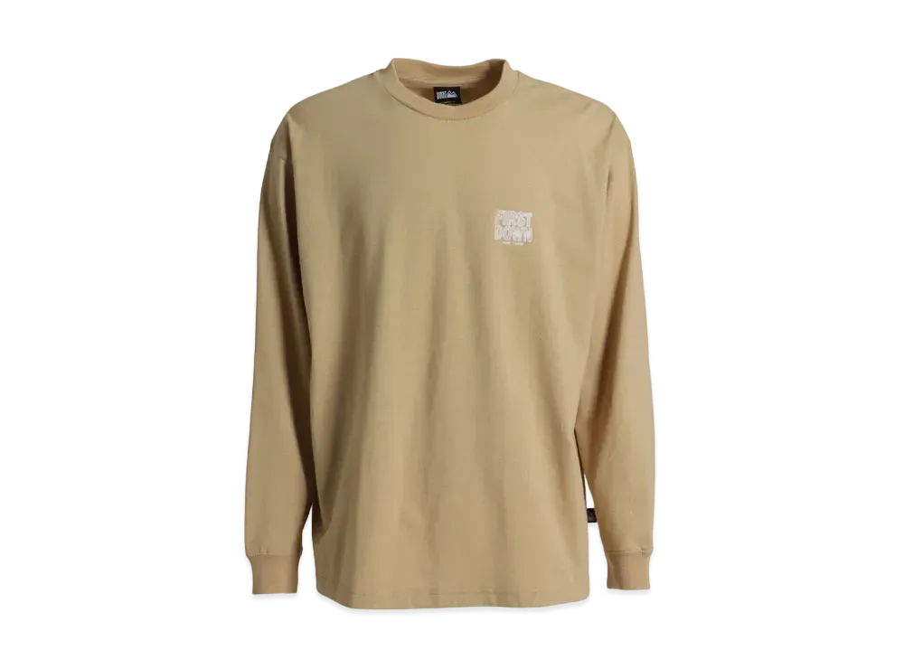 FIRST DOWN PRINT L/S T "Desert Beige"