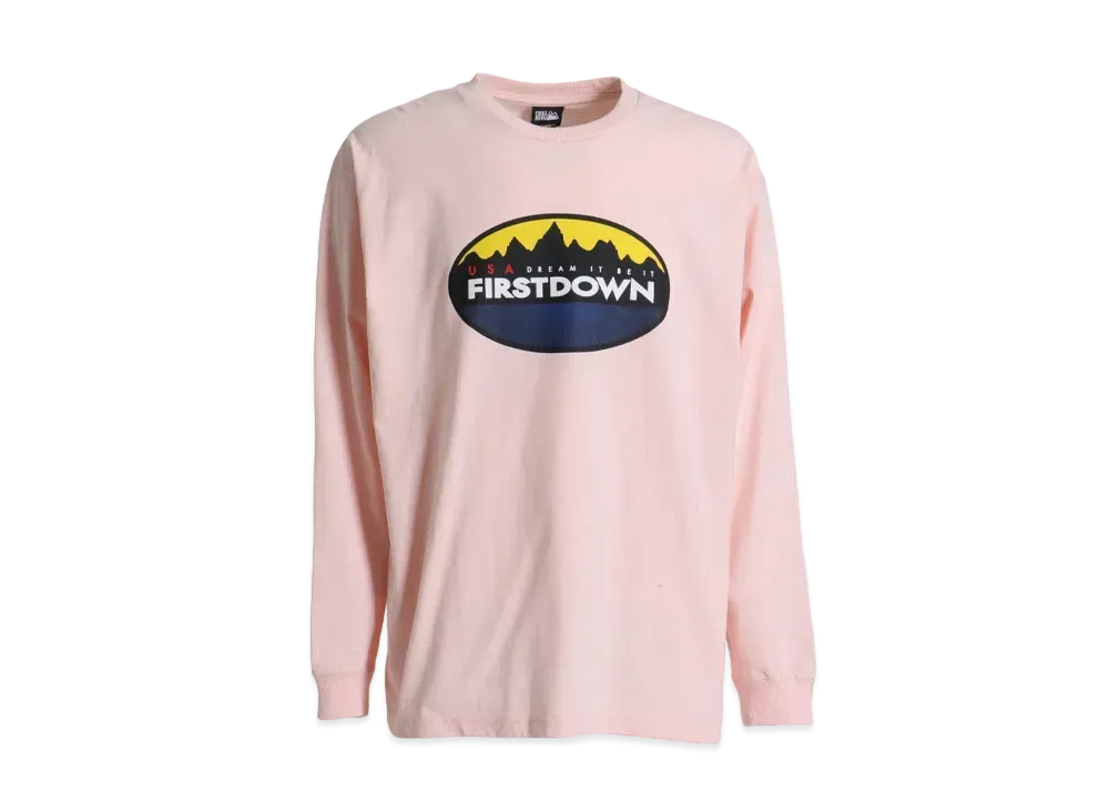 FIRST DOWN CIRCLE LOGO L/S T "Light Pink"