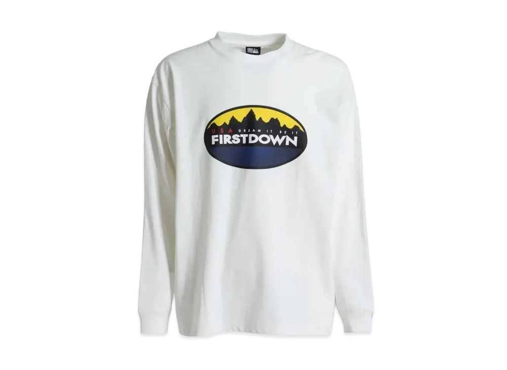 FIRST DOWN CIRCLE LOGO L/S T "Off White"