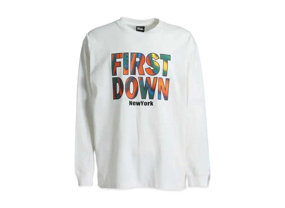 FIRST DOWN MARBLE L/S T "Off White"