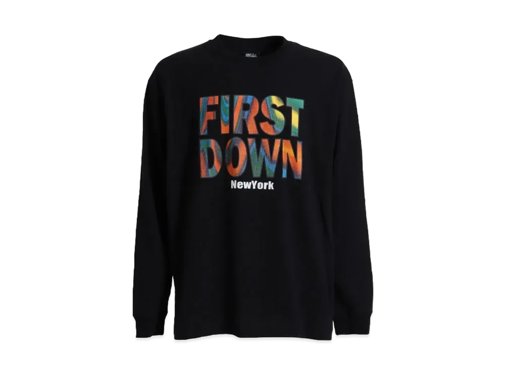 FIRST DOWN MARBLE L/S T "Black"