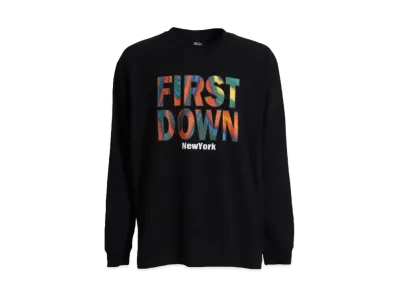 FIRST DOWN MARBLE L/S T "Black"
