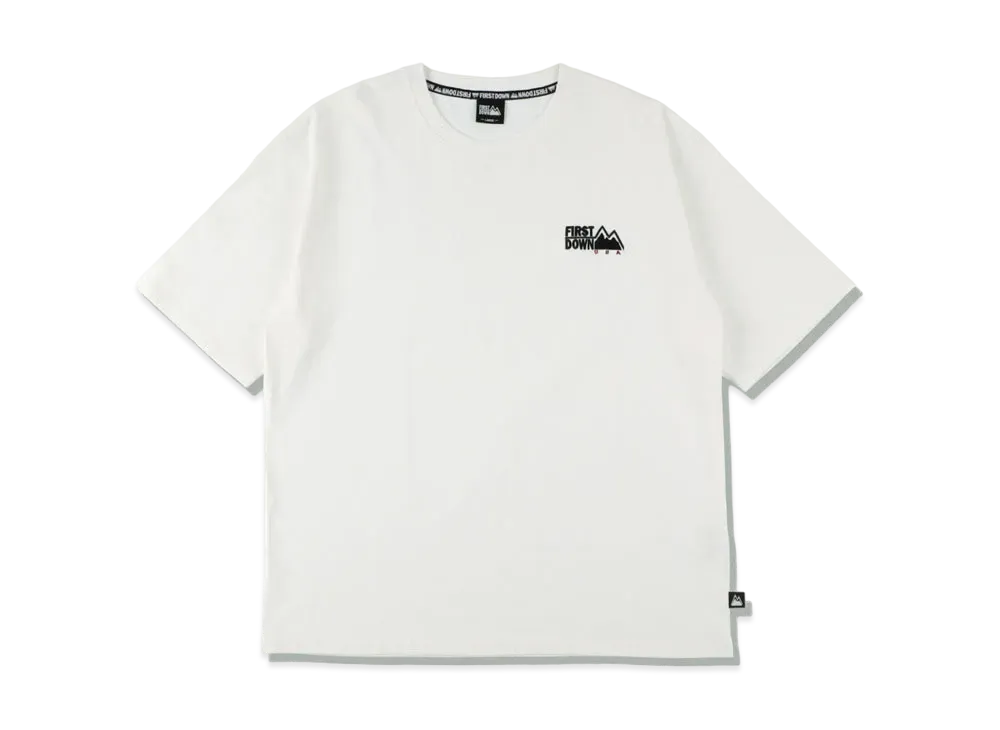 FIRST DOWN S/S EMBROIDERY TEE "White"