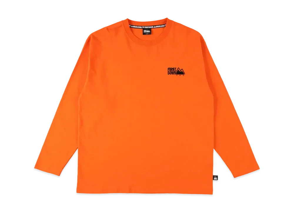FIRST DOWN L/S EMBROIDERY TEE "Orange"