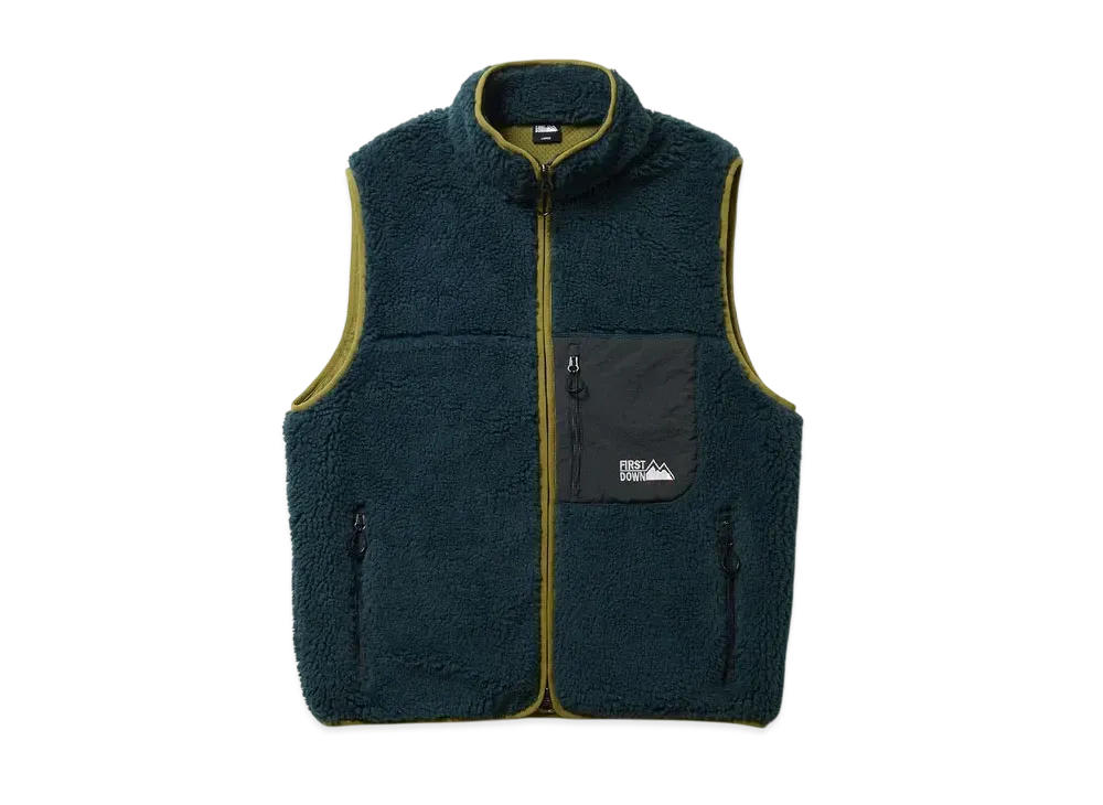 FIRST DOWN Boa Fleece Vest "Grey"