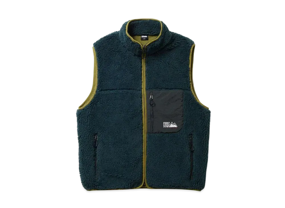 FIRST DOWN Boa Fleece Vest "Navy"