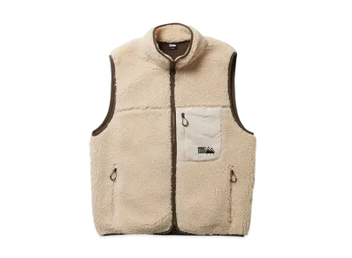 FIRST DOWN Boa Fleece Vest "Off White"