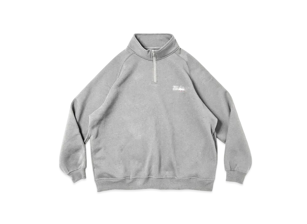FIRST DOWN Logo Half Zip Sweat "Grey"