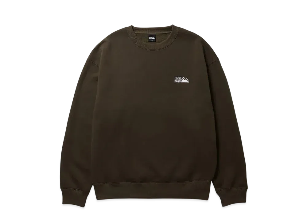 FIRST DOWN Logo Crew Sweat "Olive"